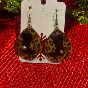 Hand made leather earrings